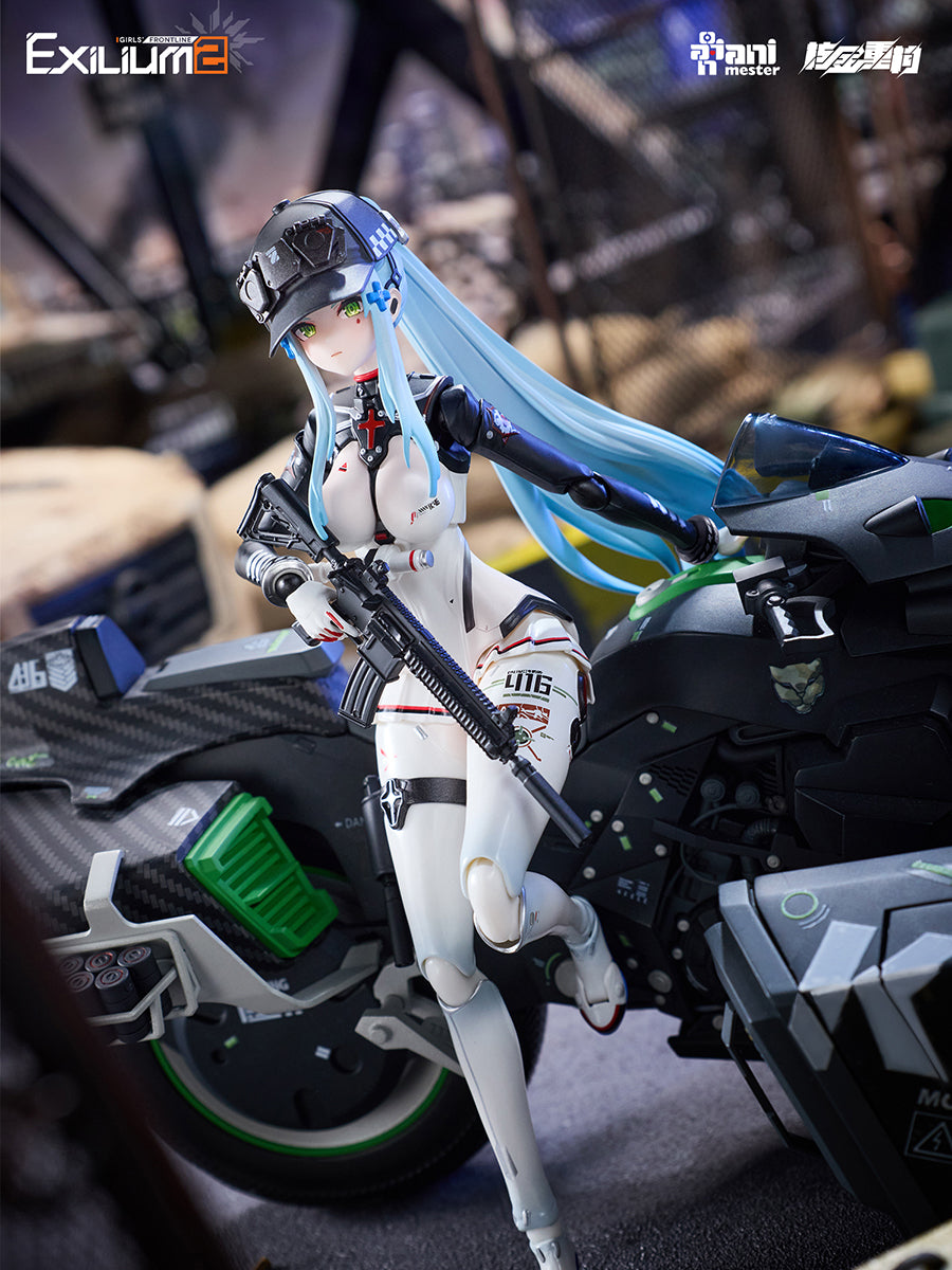 Animester Girls' Frontline 2: Exilium Klukai Action Figure Set with Motorcycle Vehicle 1/12 Scale