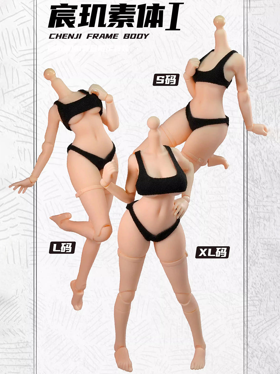 CHENJI CRAFT Female Action Figure Base Body (XL Size) Articulated Joints Action Figure Body & Reconfiguration Expansion Pack