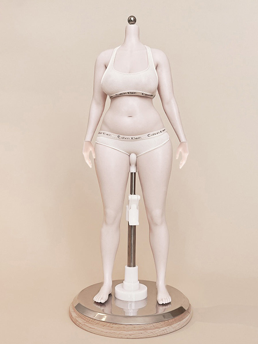 PDTOYS Seamless Platinum Silicone Plus Size Female Body S201 Detachable Hands & Integrated Feet Pale Skin with Body Makeup
