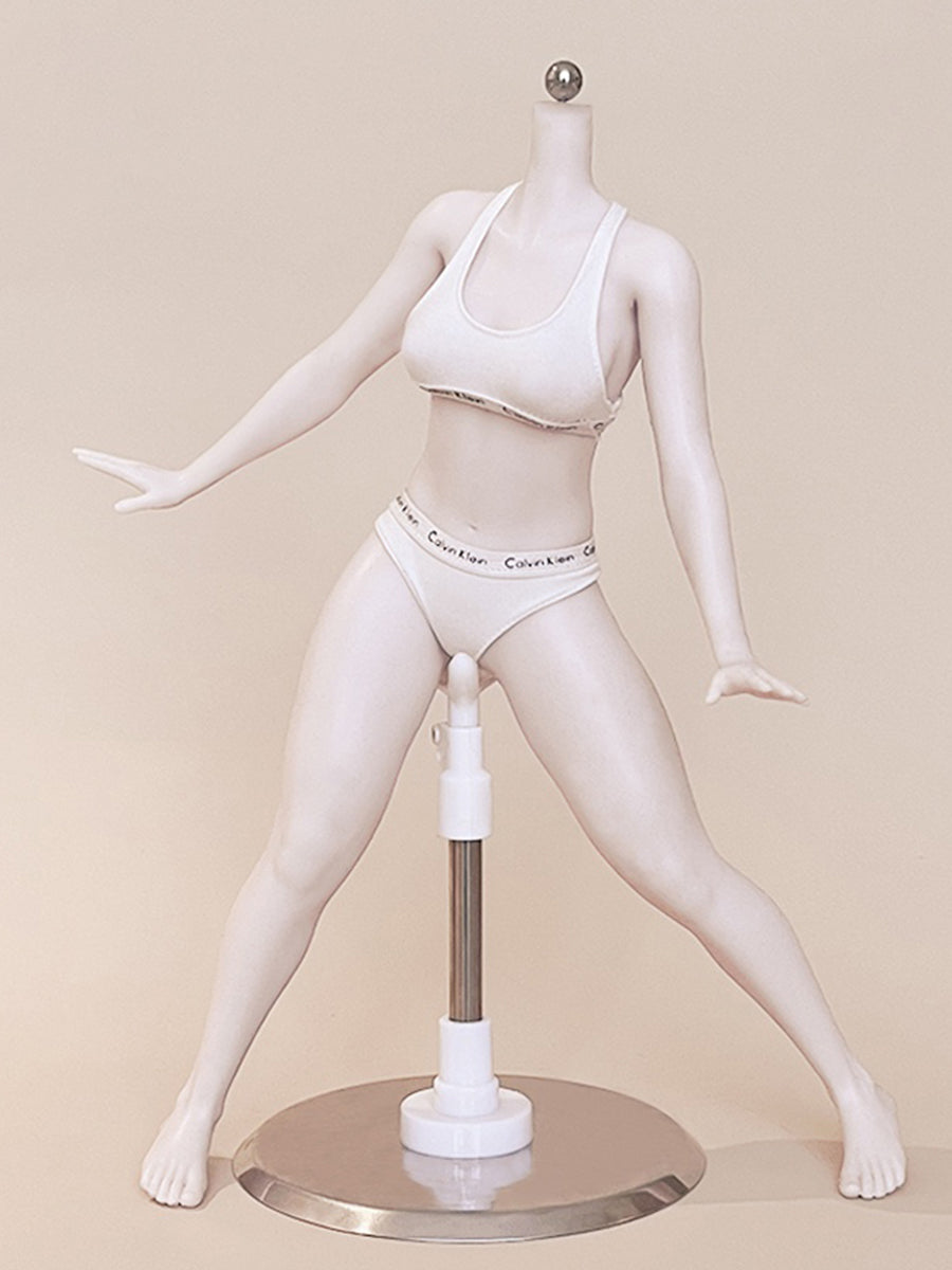 PDTOYS Seamless Platinum Silicone Standard Female Body S4 Integrated Hands & Feet Pale Skin with Body Makeup Articulated Fingers