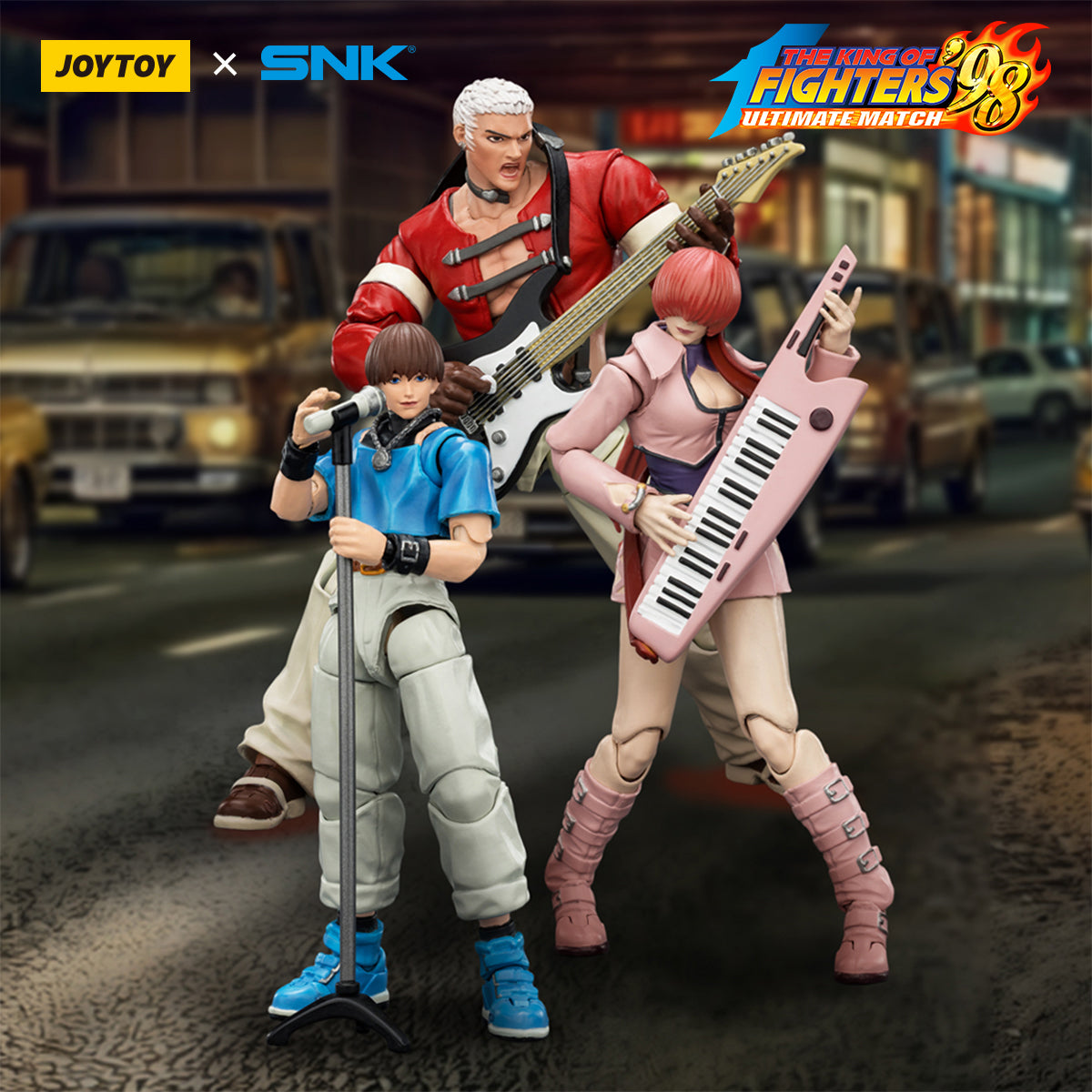 JOYTOY KOF'98UM Orochi Team Chris & Shermie & Yashiro Nanakase 1/18 Scale Action Figure