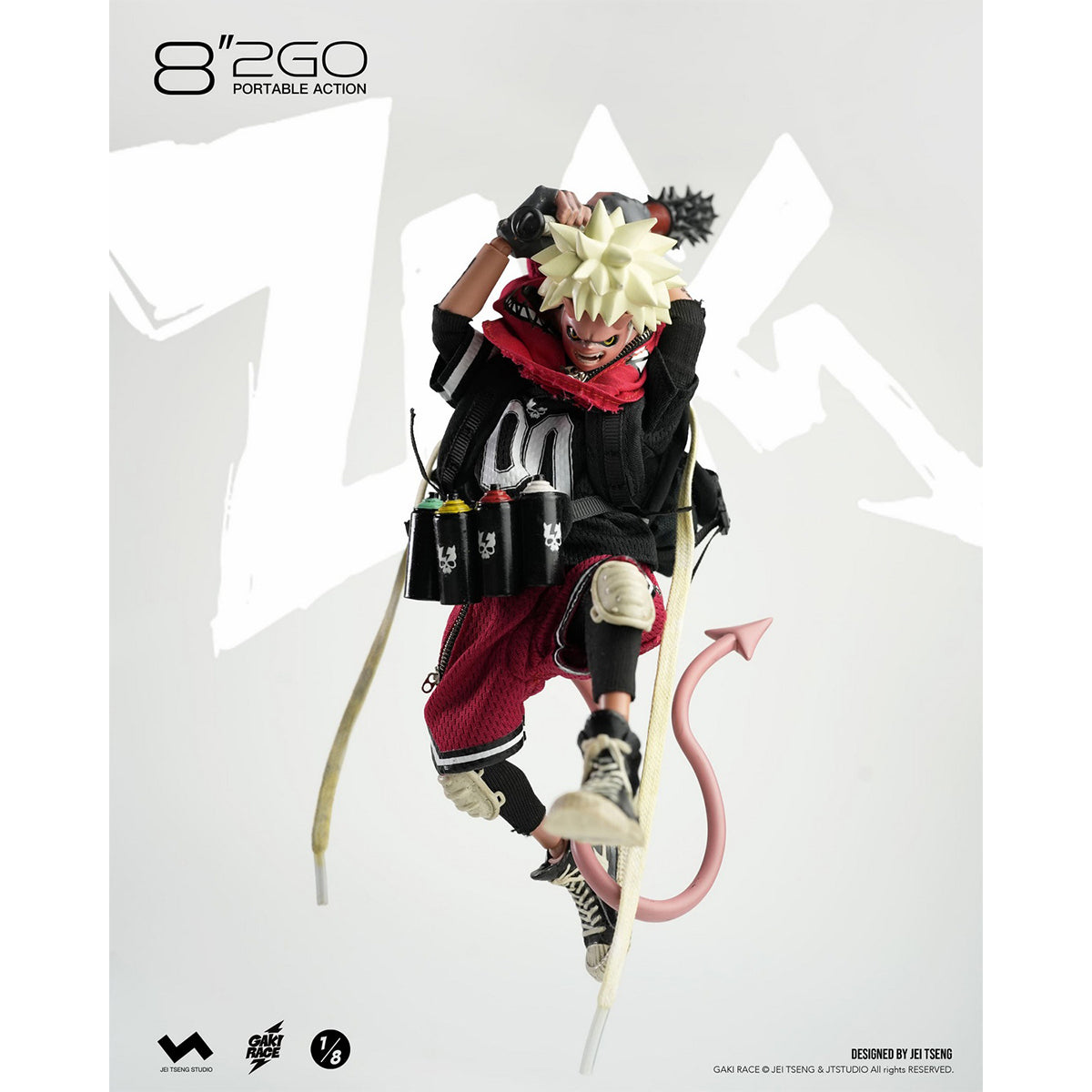 JTstudio 2GO GAKIRACE ZAIKI 8-inches Action Figure & Vehicle Model