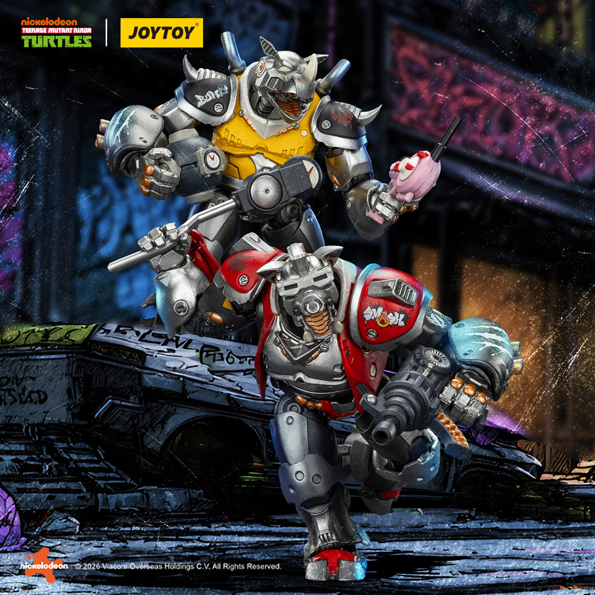 JOYTOY TMNT 1/18 ビーバップ & ロックステディ Joy Toy Teenage Mutant Ninja Turtles Bebop and Rocksteady 1/18th