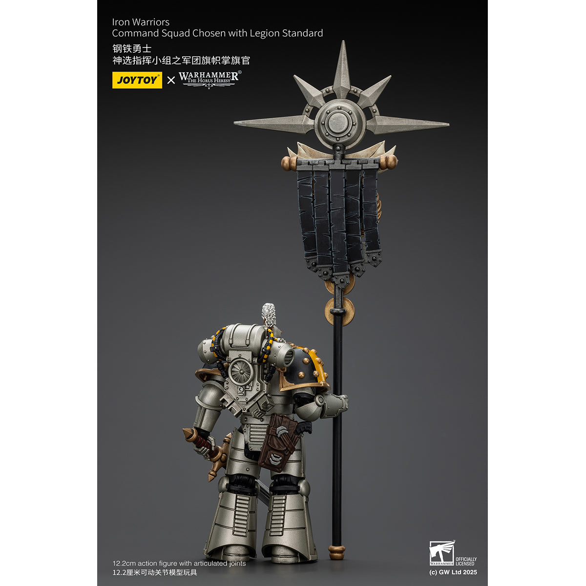 JOYTOY Warhammer The Horus Heresy, Iron Warriors Command Squad Chosen with Legion Standard/MKVI Tactical Sergeant with Power Sword and Plasma Pistol, Action Figures