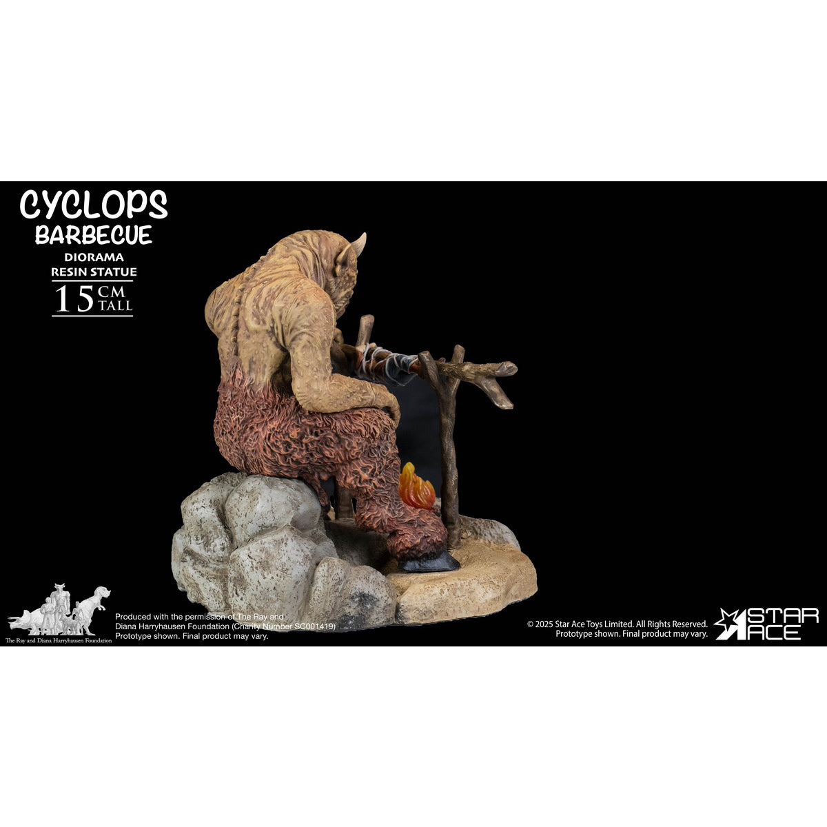 STAR ACE Toys, Ray Harryhausen: The Seventh Voyage of Sinbad - Cyclops Barbeque, Diorama Scene Base for Action Figurine