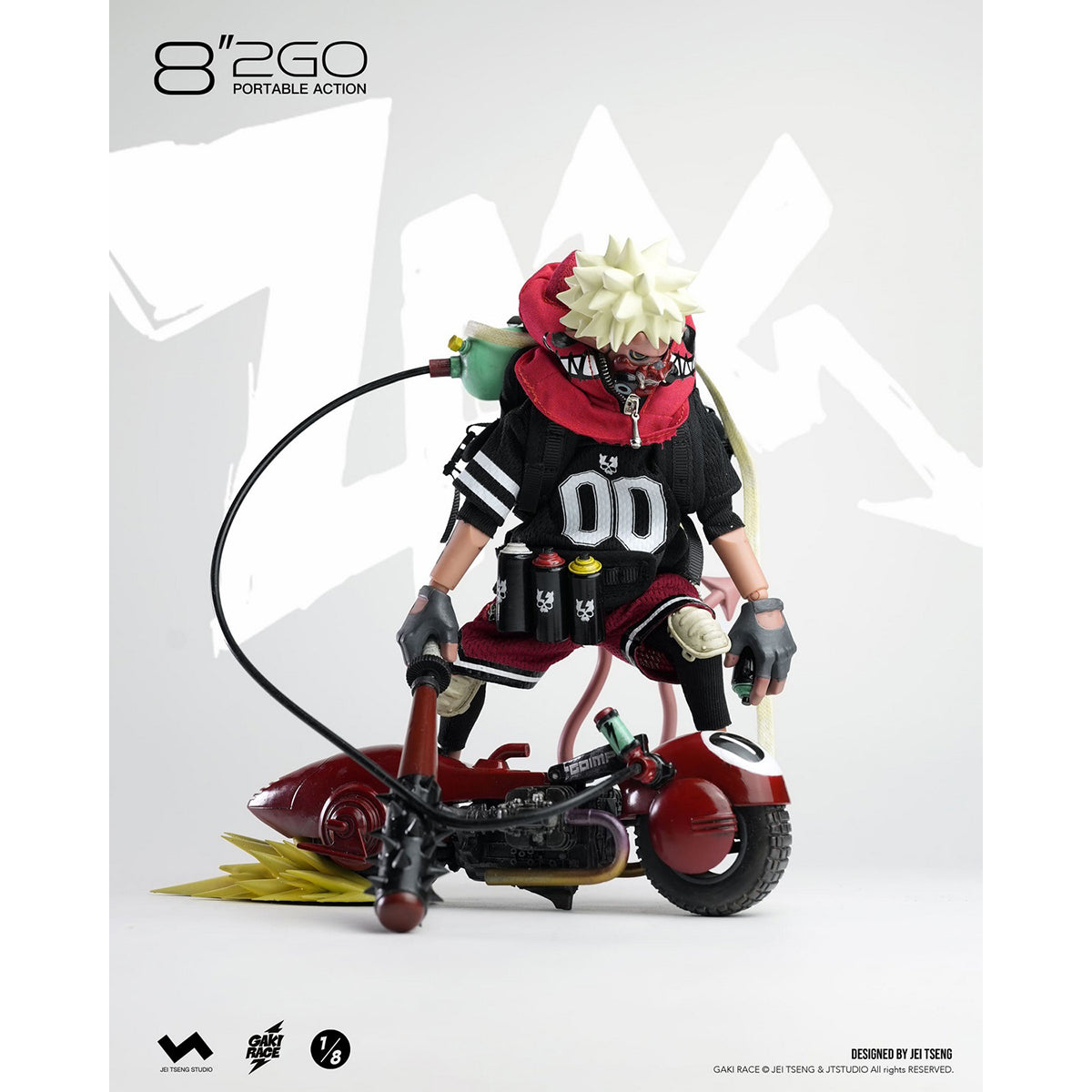 JTstudio 2GO GAKIRACE ZAIKI 8-inches Action Figure & Vehicle Model