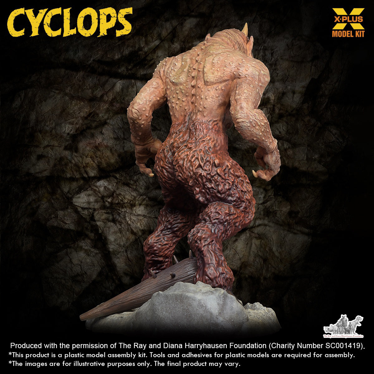X-PLUS, Ray Harryhausen Series Cyclops Unpainted White Mold, Model Kits Assembly