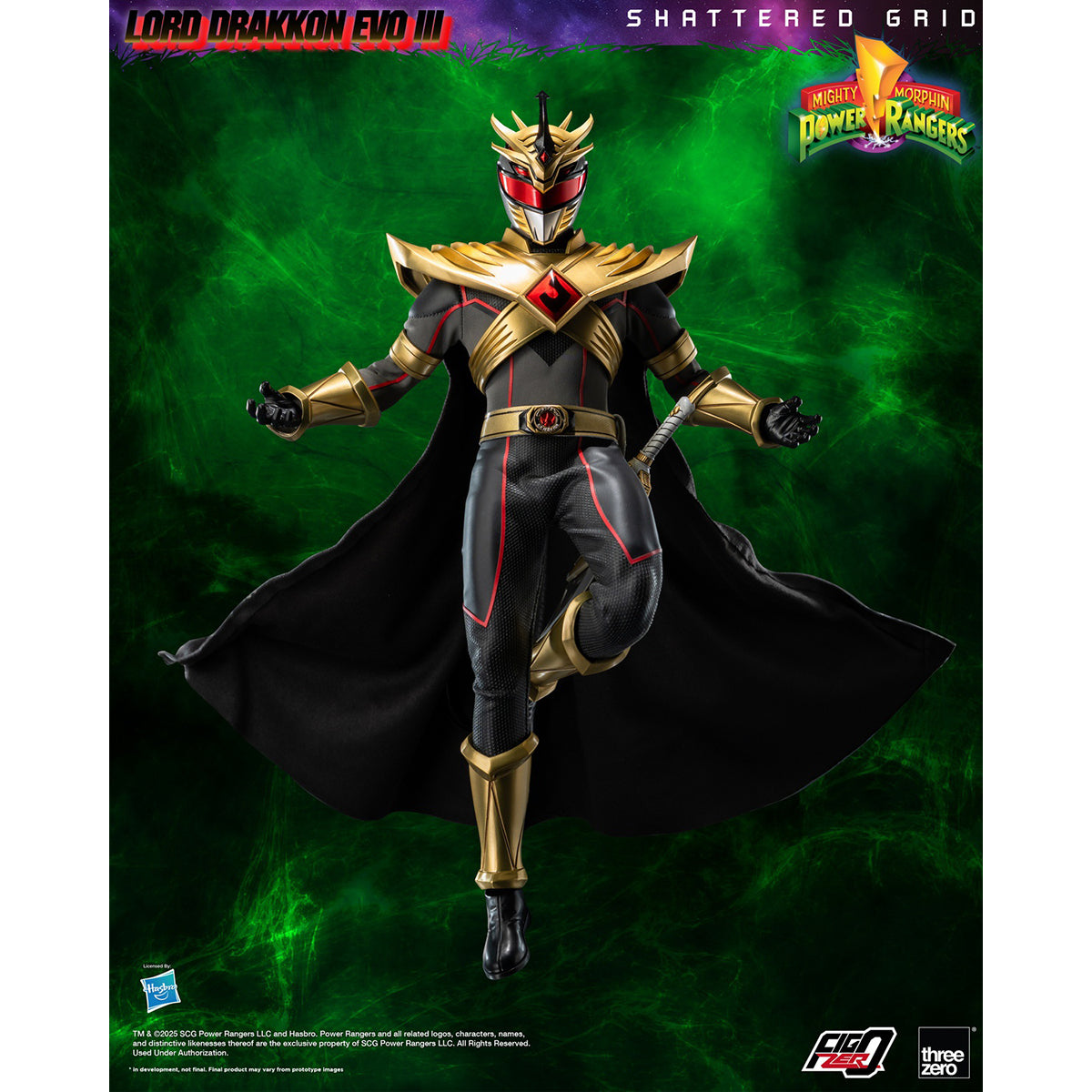 Threezero Mighty Morphin Power Rangers: Shattered Grid Lord Drakkon Evo III 3Z10260W0 1/6 Scale Action Figure