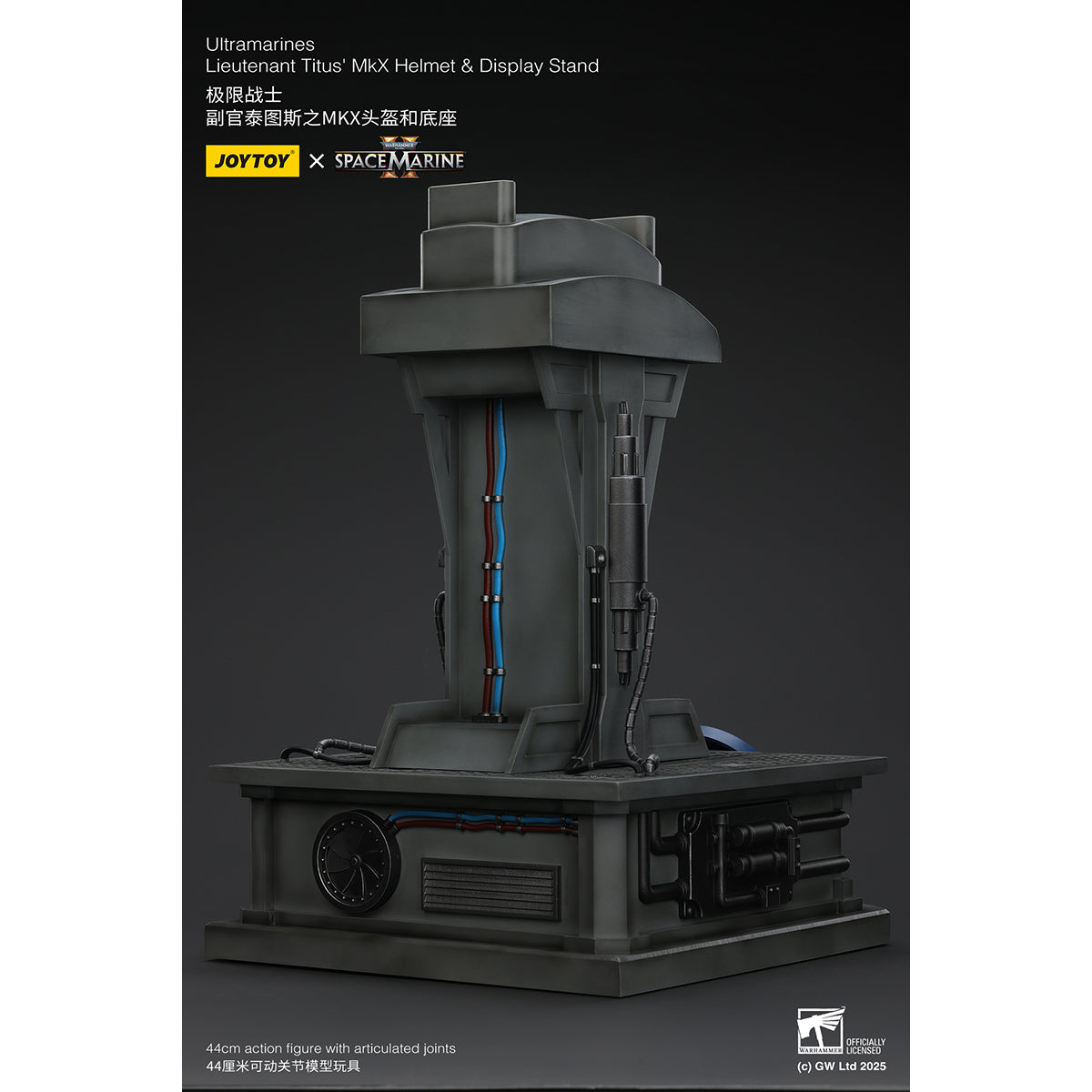 JOYTOY Warhammer 40,000, Ultramarines Lieutenant Titus' MKX Helmet & Display Stand, 1/1 Scale Collectibles