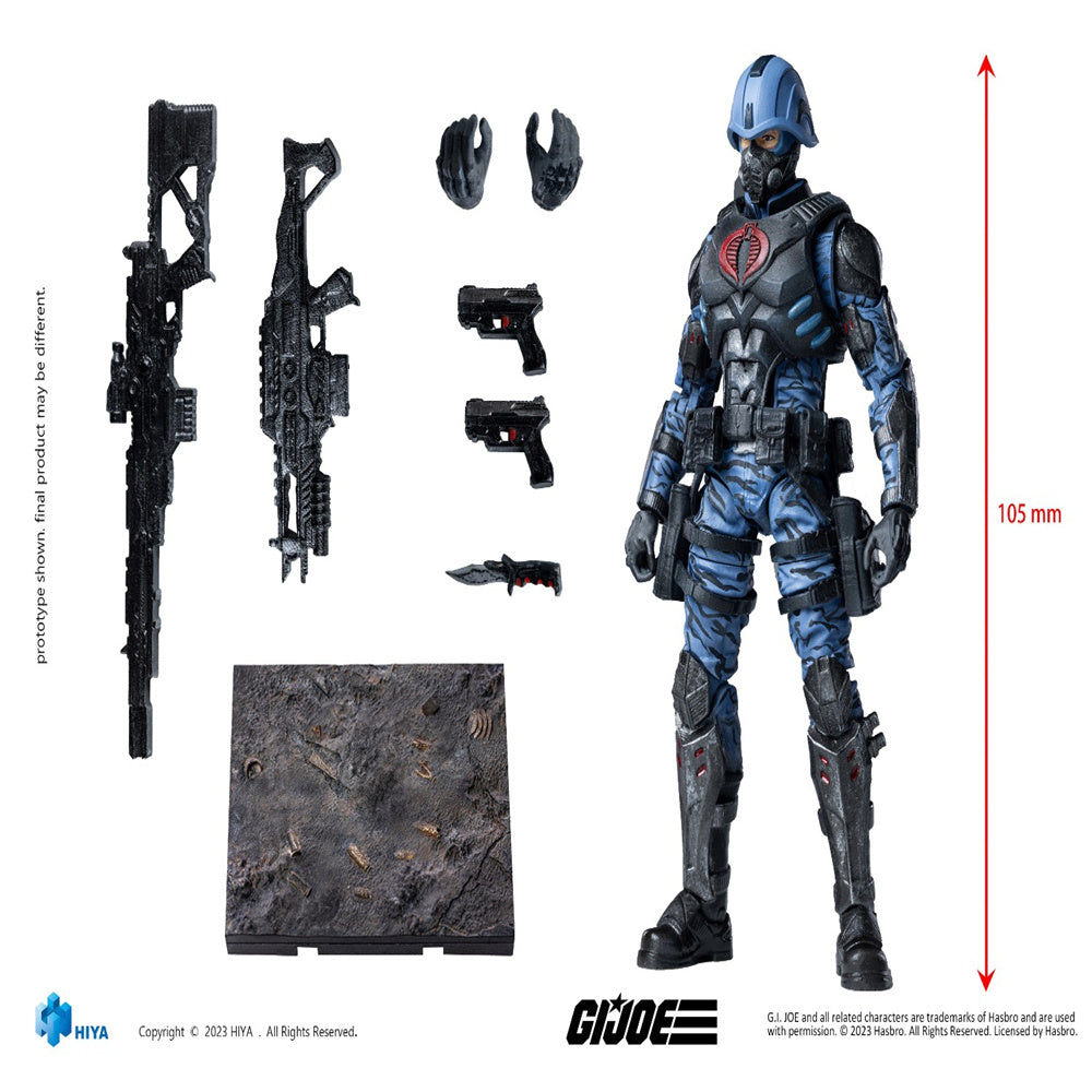 Coffret complet HIYA : GIJOE Cobra Trooper, figurine miniature à l'échelle 1:18