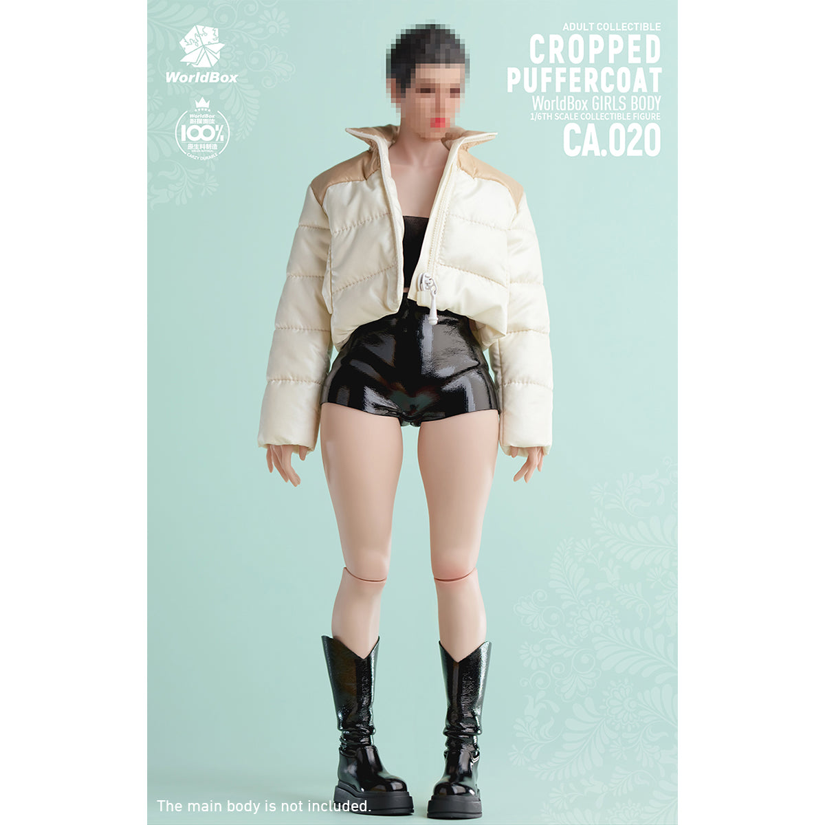 Worldbox Milk Coffee Dark Skin Down Jacket Set CA020 1/6 Scale Doll Clothes Accessory Fit Action Figure