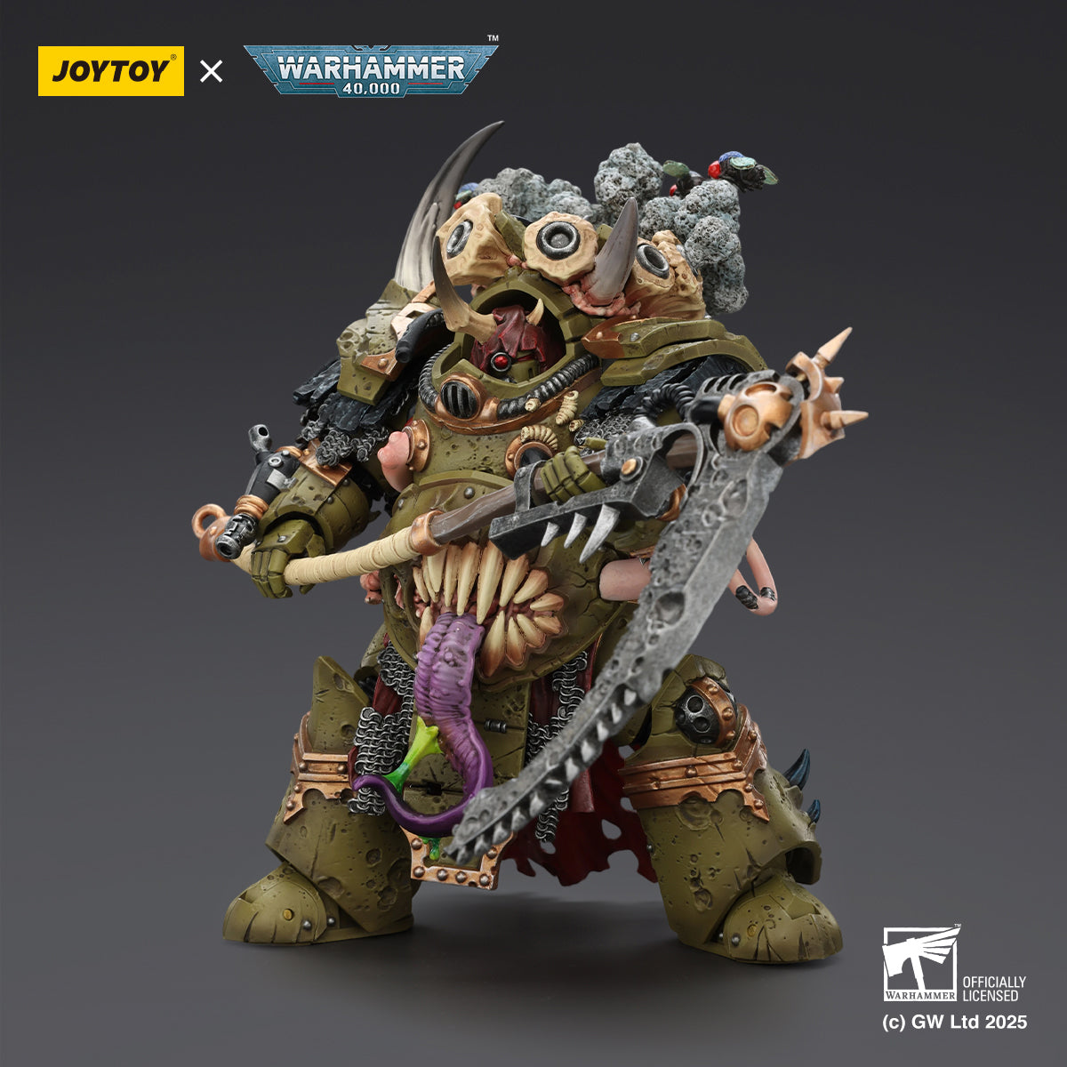 (Only Shipped to the US) JOYTOY Death Guard Deathshroud Terminator Champion with Manreaper and Plaguespurter Gauntlets JT02571 1/18 Scale Warhammer Action Figure
