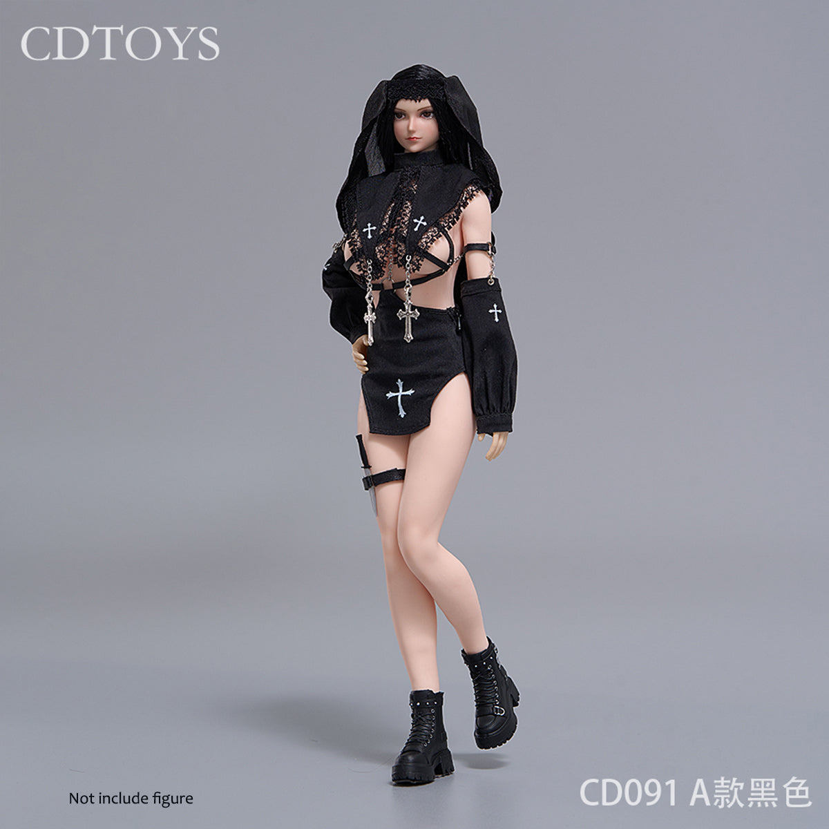 Cdtoys, Female Soldier Nun Cosplay Outfit, Doll Clothes Accessory for 12-inches Figure