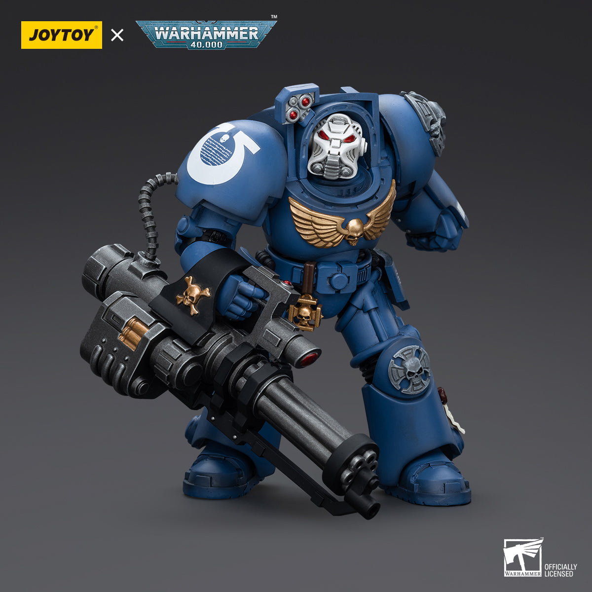 JOYTOY Warhammer 40,000, Ultramarines Terminator Squad Terminator with Assault Cannon/Terminator with Storm Bolter/Sergeant with Power Sword and Teleport Homer Action Figures