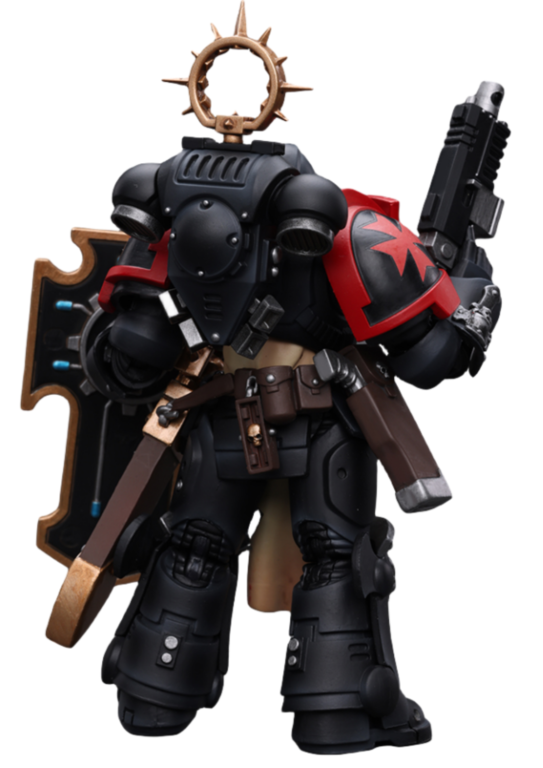 Figurine de collection JoyToy Warhammer 40K : Primaris Space Marines Black Templars Bladeguard Veteran, échelle 1:18, figurines articulées JT2801 (Black Templars JT2801)