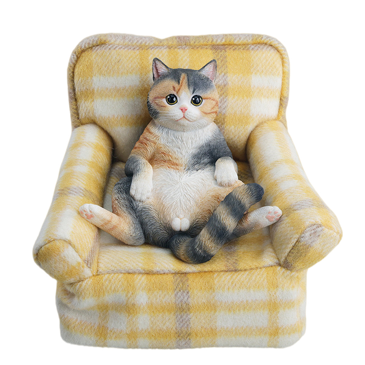 JXK Warm Cat Sofa (JXK350) Static Expertly Hand-Painted Lifelike Animal Figurine