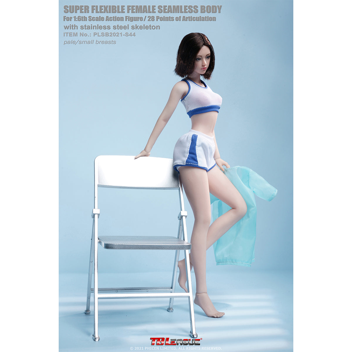 TBLeague Seamless Female Small Bust Anime Type S44 Pale-Skin Detachable Feet with Head Sculpt 1/6 Scale Action Figure Body