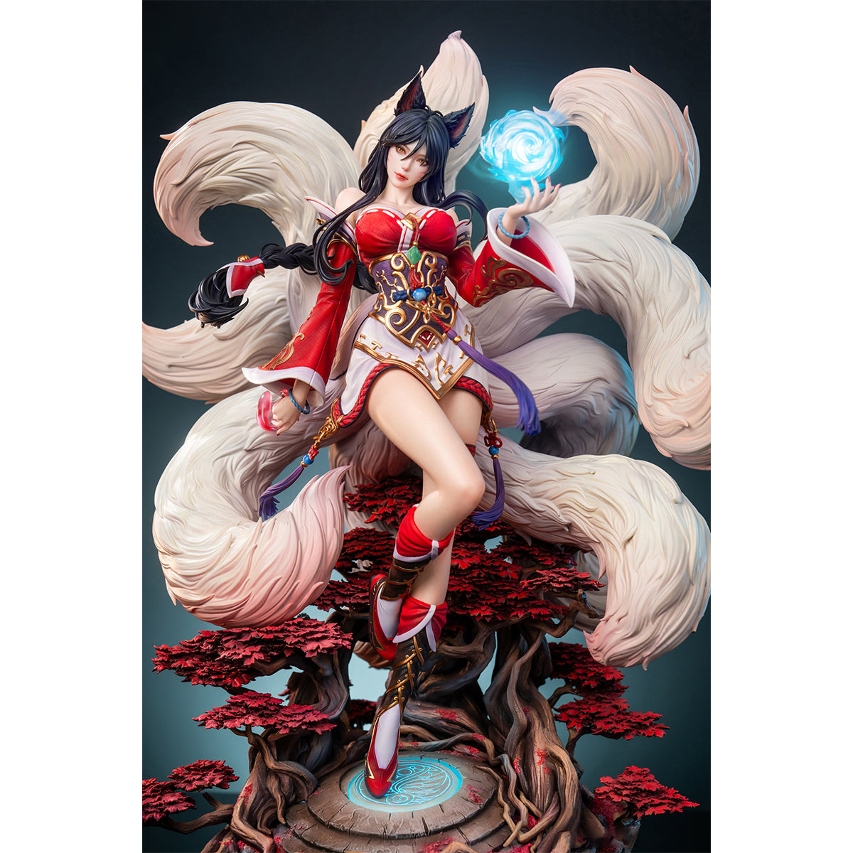 JIMEI PALACE League of Legends - Nine-Tailed Fox Ahri Art Statue