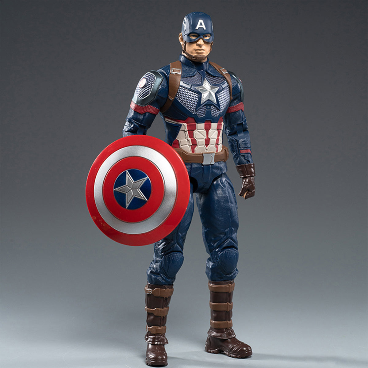 Figura coleccionable completa de ZD Toys: 14 pulgadas, articulada simple - Capitán América, estilo película, miniatura a escala 1:5