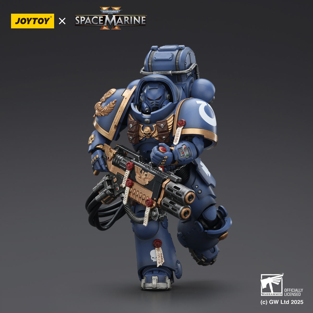 JOYTOY Ultramarines Relic Primus Armour with Plasma Pistol and Combat Blade & Ultramarines Heavy Artificer Armor with Relic Multi-Melta & Ultramarines Heavy Relic Primus Armor with Heavy Relic Bolt Rifle