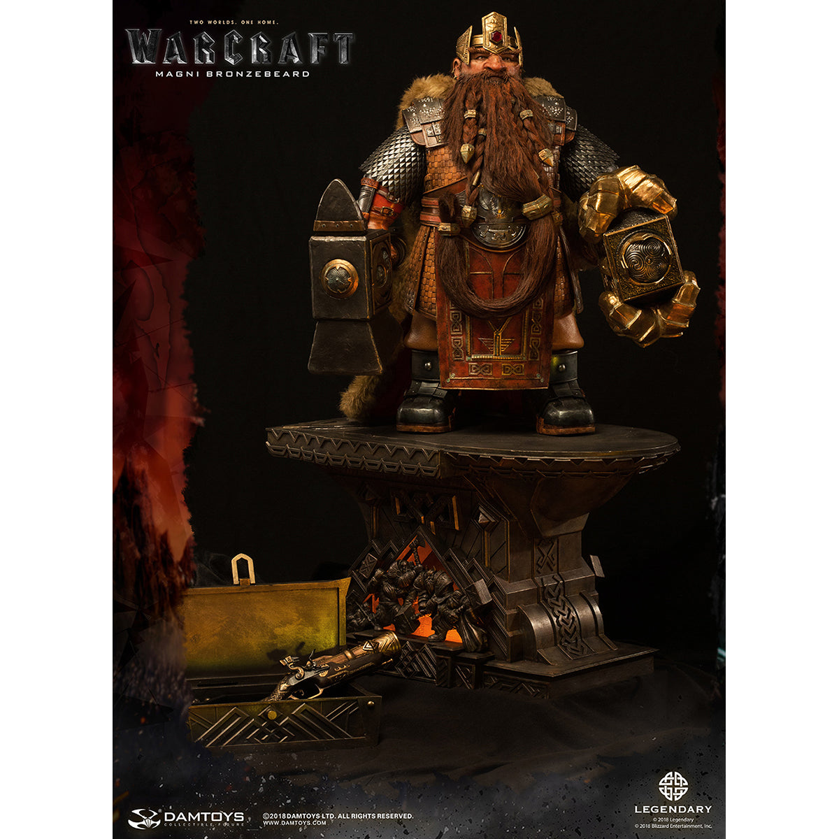 DAMTOYS DMLW09 Epic Series Warcraft movie – Magni Bronzebeard 25-inch Premium Art Statue