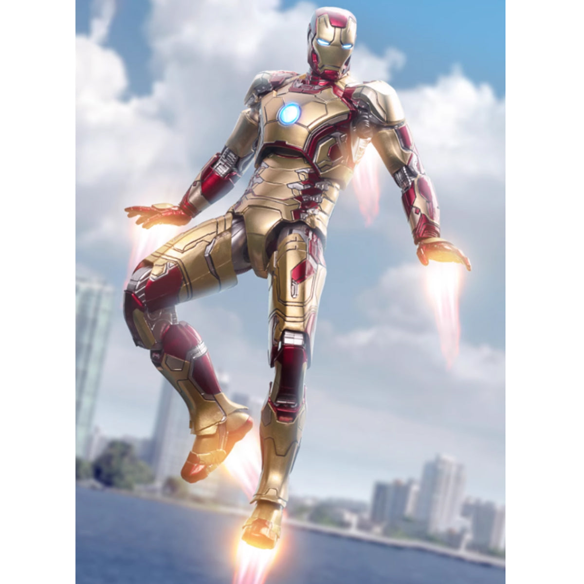 ZD Toys Anniversary Series Collectible Action Figure Full Set: Iron Man MK42, Illuminated Edition, 1:10 Scale Miniature