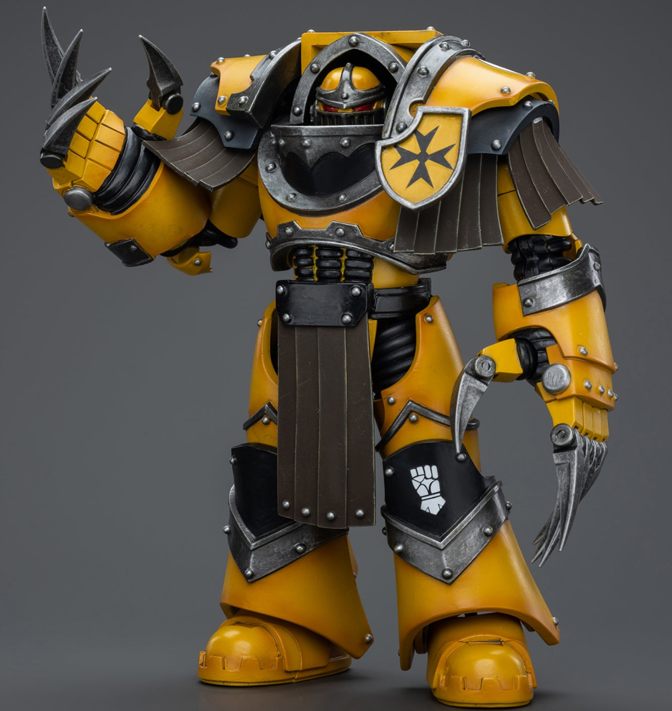 Figurine de collection JoyToy Warhammer The Horus Heresy : Imperial Fists Legion Cataphractii Terminator Squad Legion Cataphractii avec Lightning Claws, figurines articulées à l'échelle 1:18 JT9404