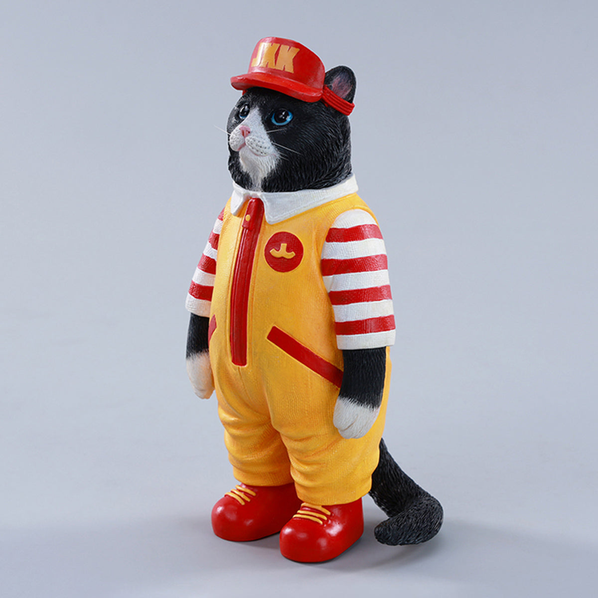 JXK Clown Cat Static Expertly Hand-Painted Lifelike Animal Figurine