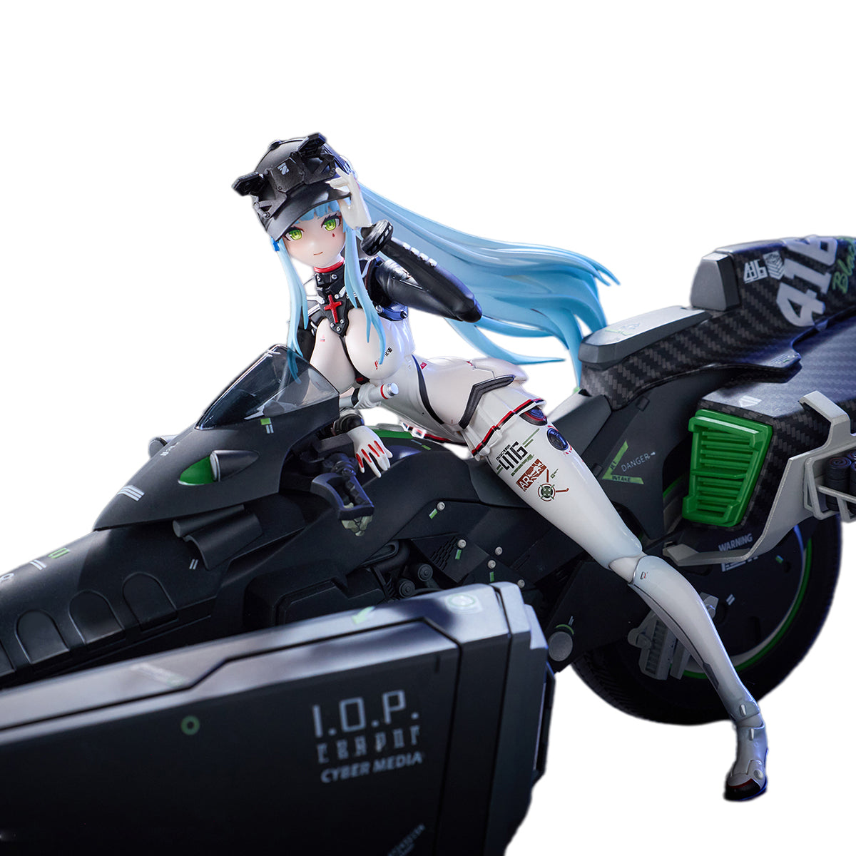 Animester Girls' Frontline 2: Exilium Klukai Action Figure Set with Motorcycle Vehicle 1/12 Scale