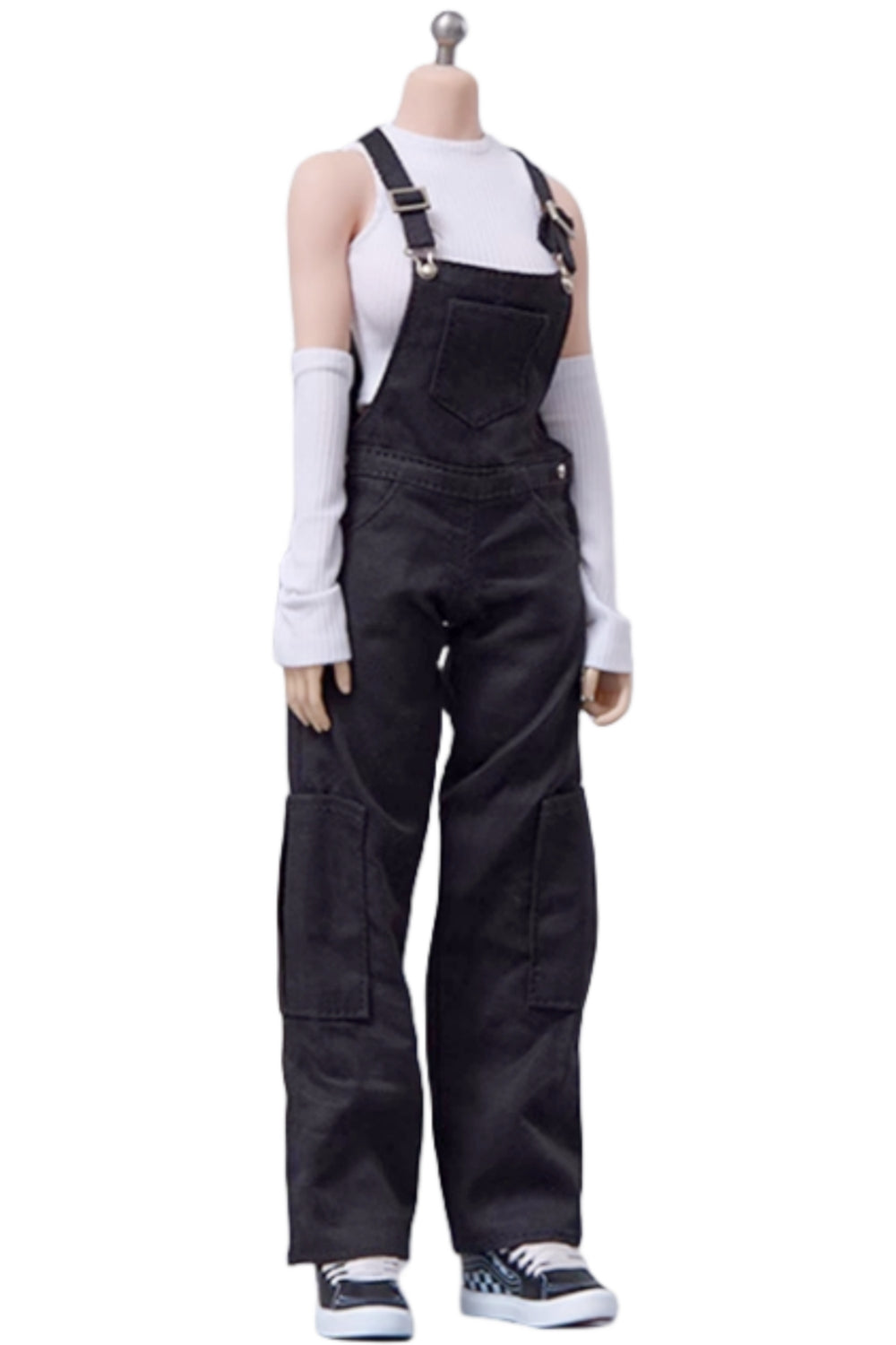 Ropa para muñeca Cdtoys: pantalones negros con tirantes para figura de acción femenina de 30 cm