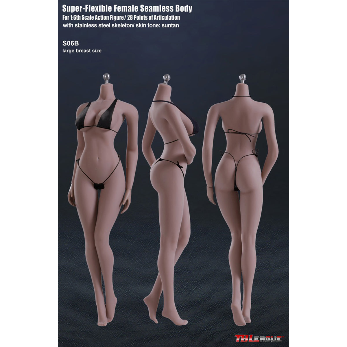 TBLeague Female Seamless Medium Bust/Large Bust Headless Integrated/Detachable Feet 1/6 Scale Action Figure Body