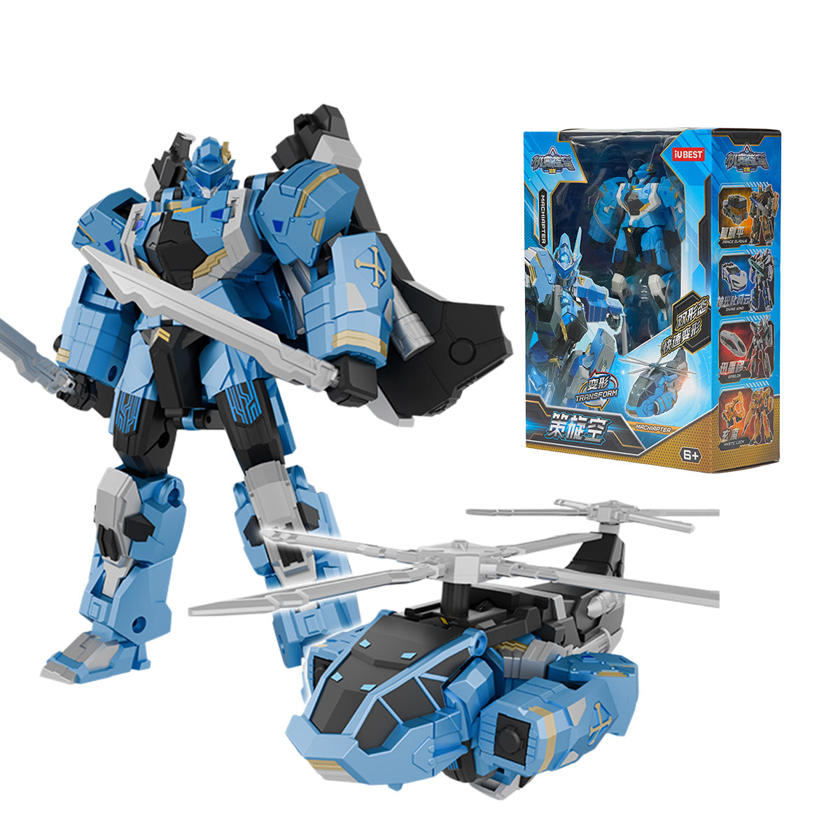 iUBEST Glory Alliance QINGFEI & LEIJIZHI & MACHIAPTER & MYSTICLOCK & EPSILON & PRINCE GLADOUS & DIVINE-WIND Equipped with weapons and two forms Transfor Mech Robot Model Vehicle