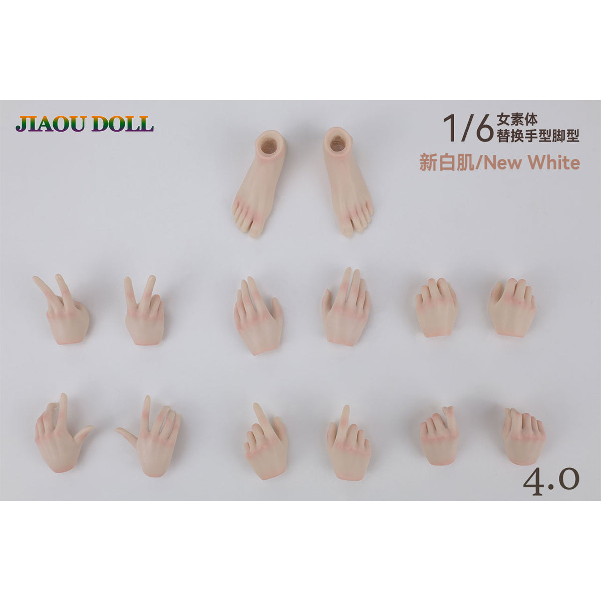 JIAOUDOLL Female Soldier Figure Hands & Feet Accessory Pack 4.0 Premium Hand Set JOQ-H04 1/6 Scale Fit Action Figure