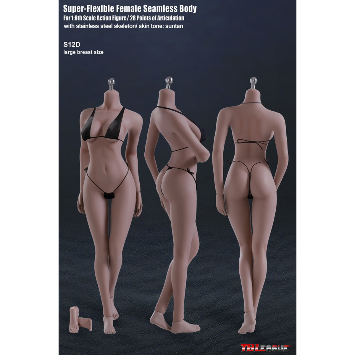 TBLeague Female Seamless Medium Bust/Large Bust Headless Integrated/Detachable Feet 1/6 Scale Action Figure Body
