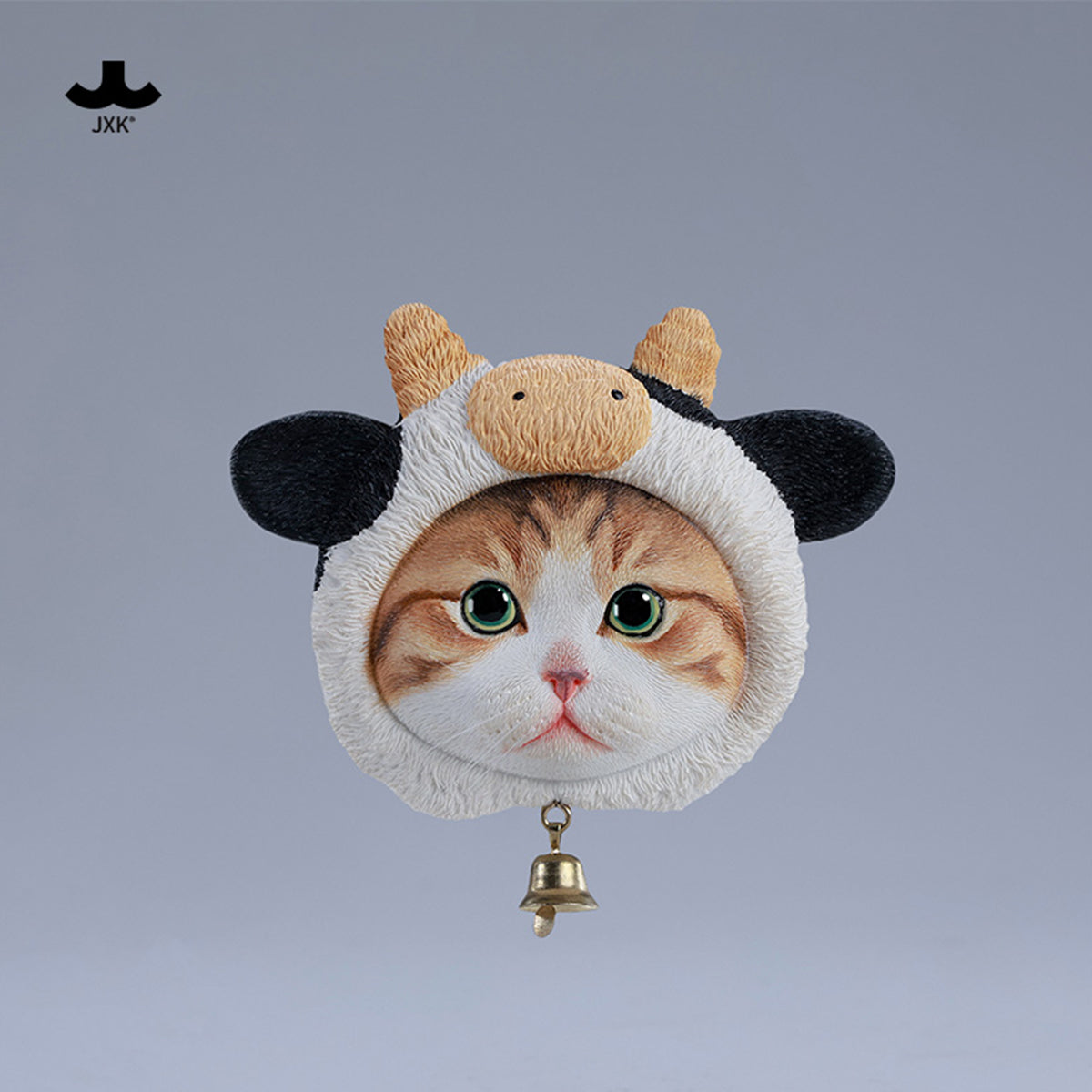 JXK, Cute Cat in Milk Cow Hat Magnet, Static Expertly Hand-Painted Lifelike Animal Figurine