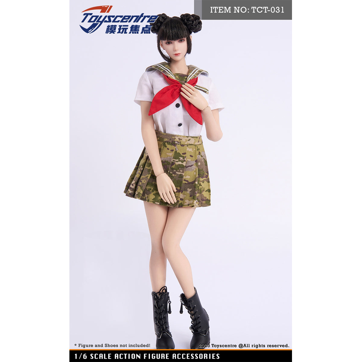 Toyscentre, Student Girl Shirt Tops JK Skirt, Doll Clothes Accessory for 12-inches Action Figurine