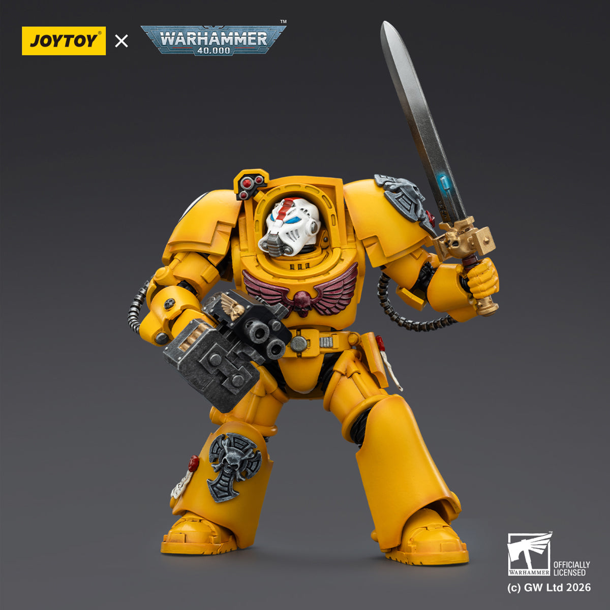 JOYTOY Warhammer 40,000 Imperial Fists Terminator with Power Fist and Assault Cannon & with Power Fist and Storm Bolter & with Power Sword and Storm Bolter Action Figure