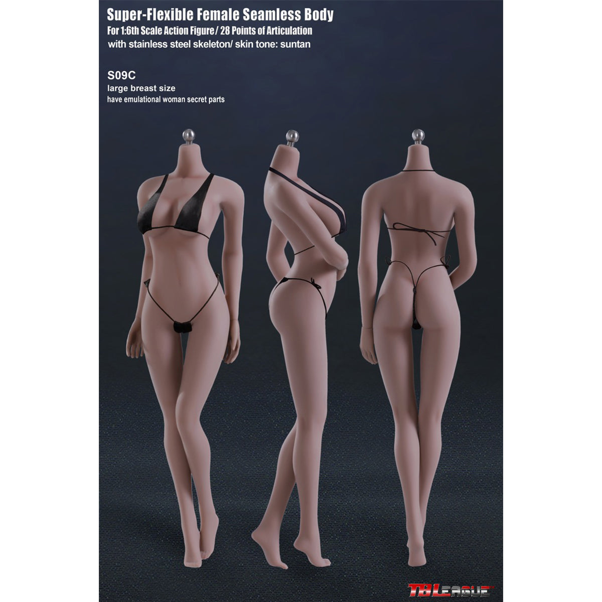 TBLeague Female Seamless Medium Bust/Large Bust Headless Integrated/Detachable Feet 1/6 Scale Action Figure Body