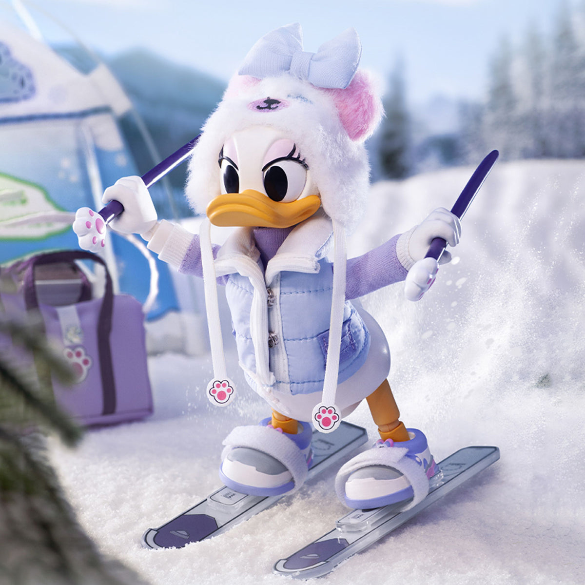 MORSTORM Disney Snow Board Club: Captain Mickey/Minnie Student/Coach Donald Duck/Daisy Student/Goofy Player Art Figurine