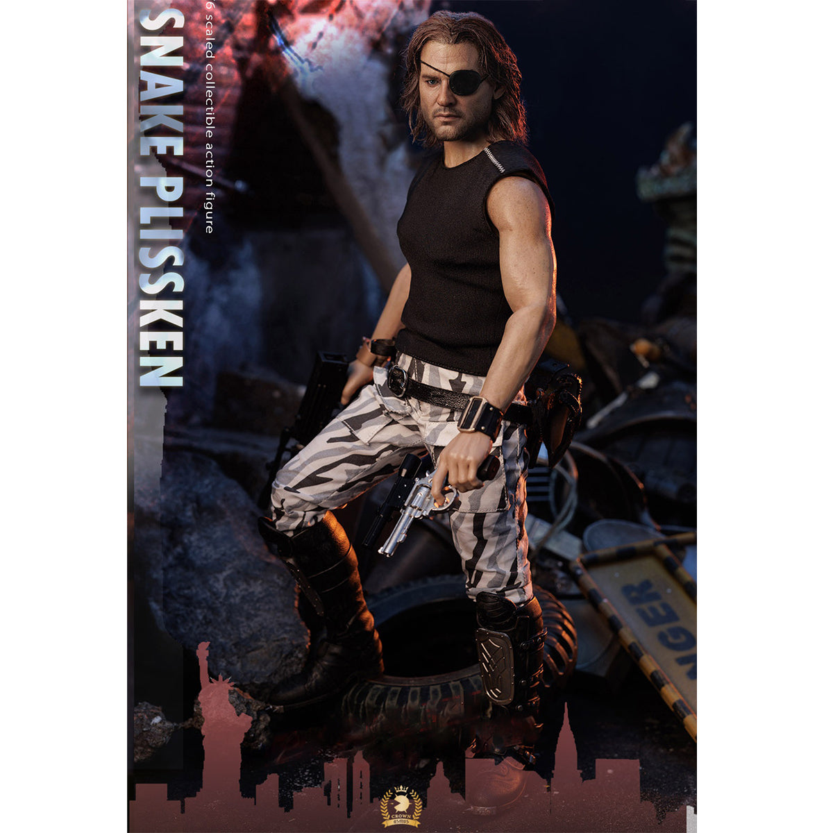 Asmus Toys The Crown Series Escape from New York Snake Plissken Real Hair Edition Action Figures