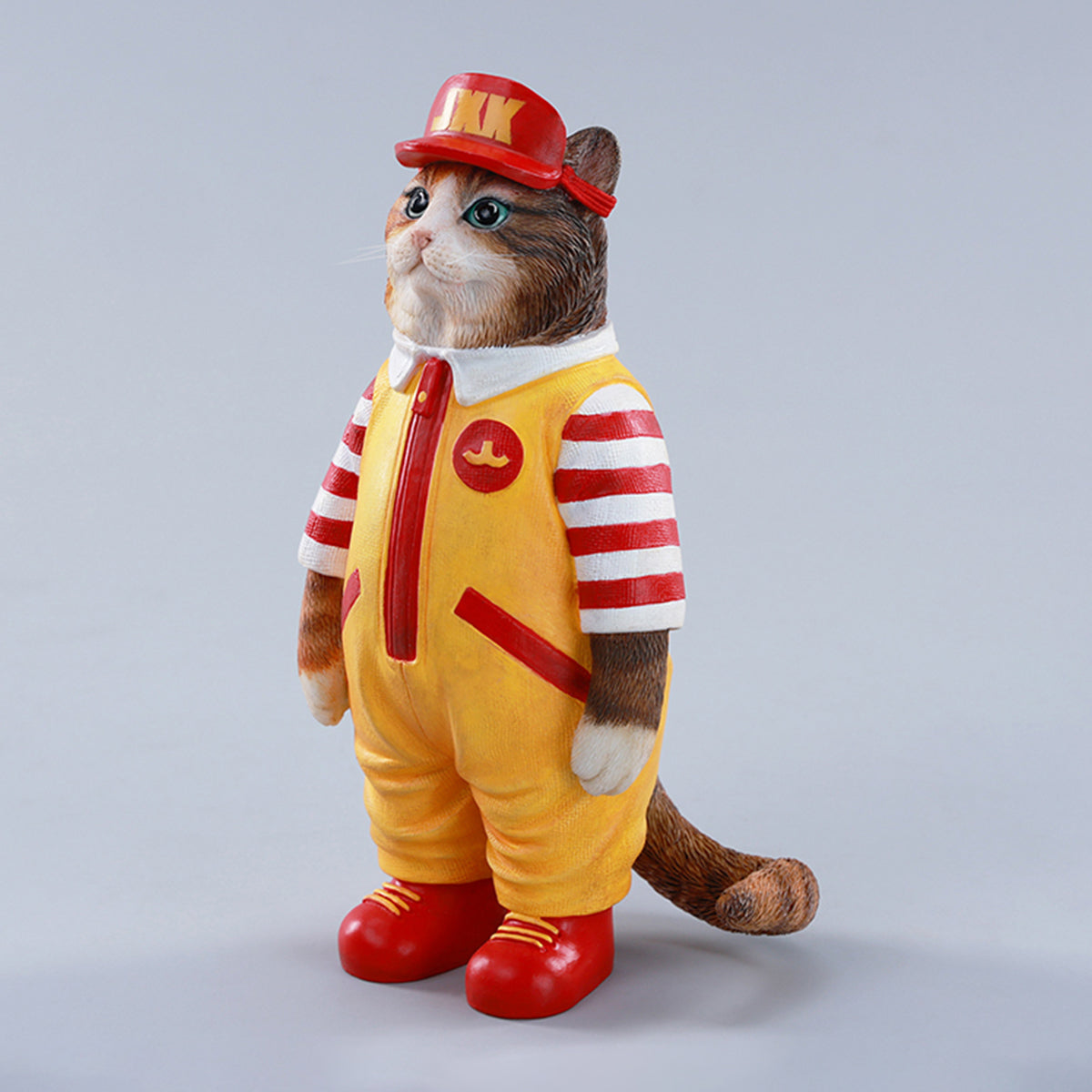 JXK Clown Cat Static Expertly Hand-Painted Lifelike Animal Figurine
