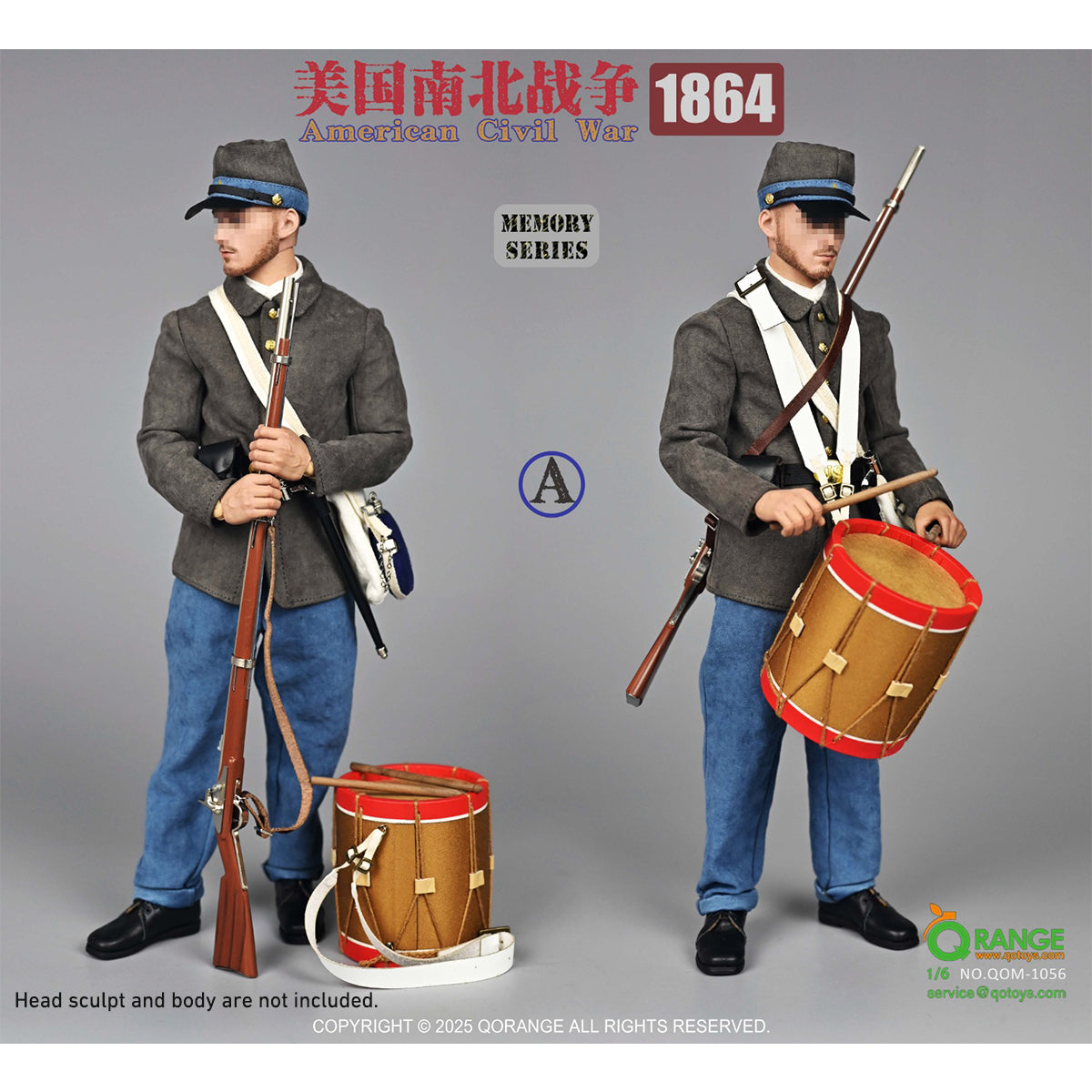 QORANGE QOTOYS American Civil War 1864 Accessory Pack for 1/6 Scale 12-inches Action Figurine
