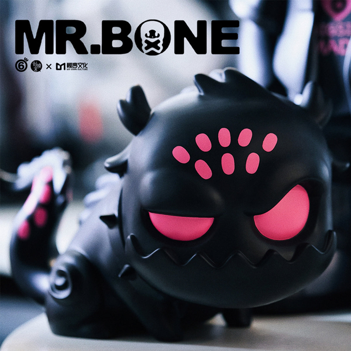 MR.BONE Dirty Silk Dragon Black and Red Enamel Edition Art Figurine