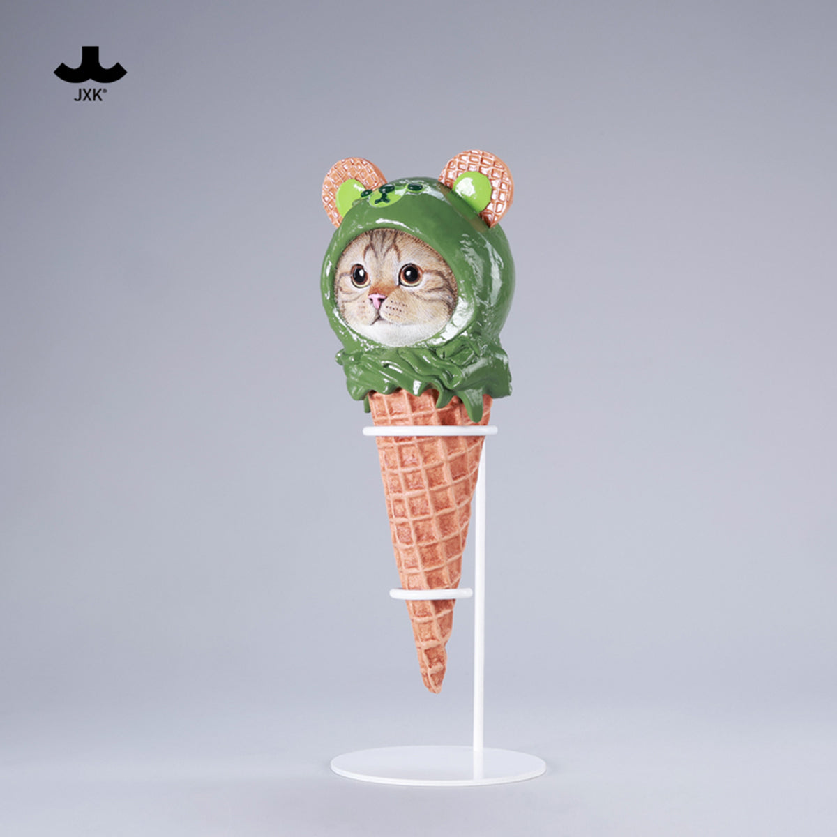 JXK Kitty Cone Cat Figurine 2.0 Static Expertly Hand-Painted Lifelike Animal Figurine