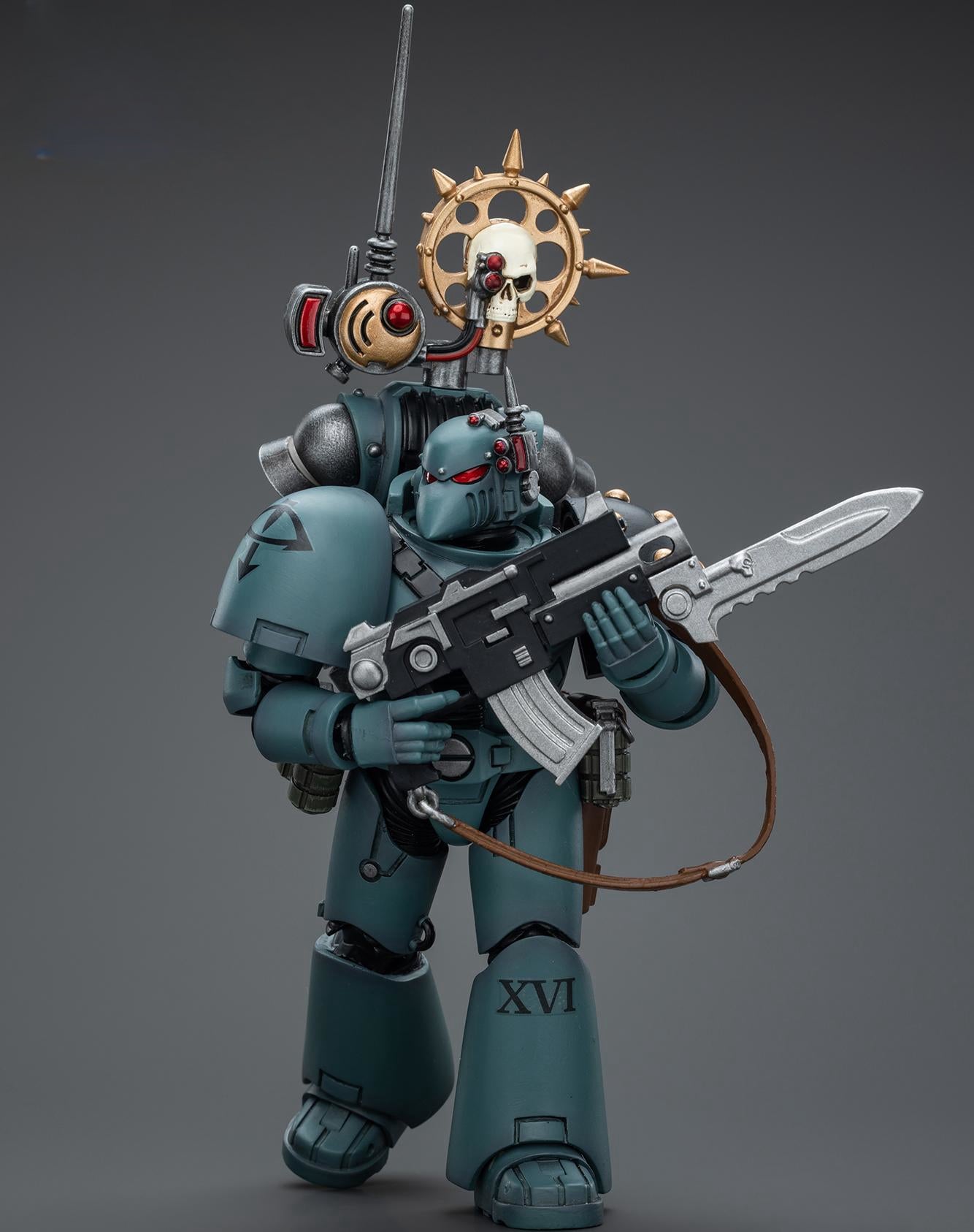 Figurine de collection JoyToy Warhammer The Horus Heresy : Sons of Horus MKVI Tactical Squad Legionary avec Nuncio Vox, figurines articulées à l'échelle 1:18 JT9473