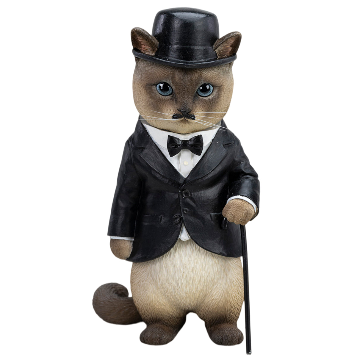 JXK Chaplin Cat (JXK344) Static Expertly Hand-Painted Lifelike Animal Figurine