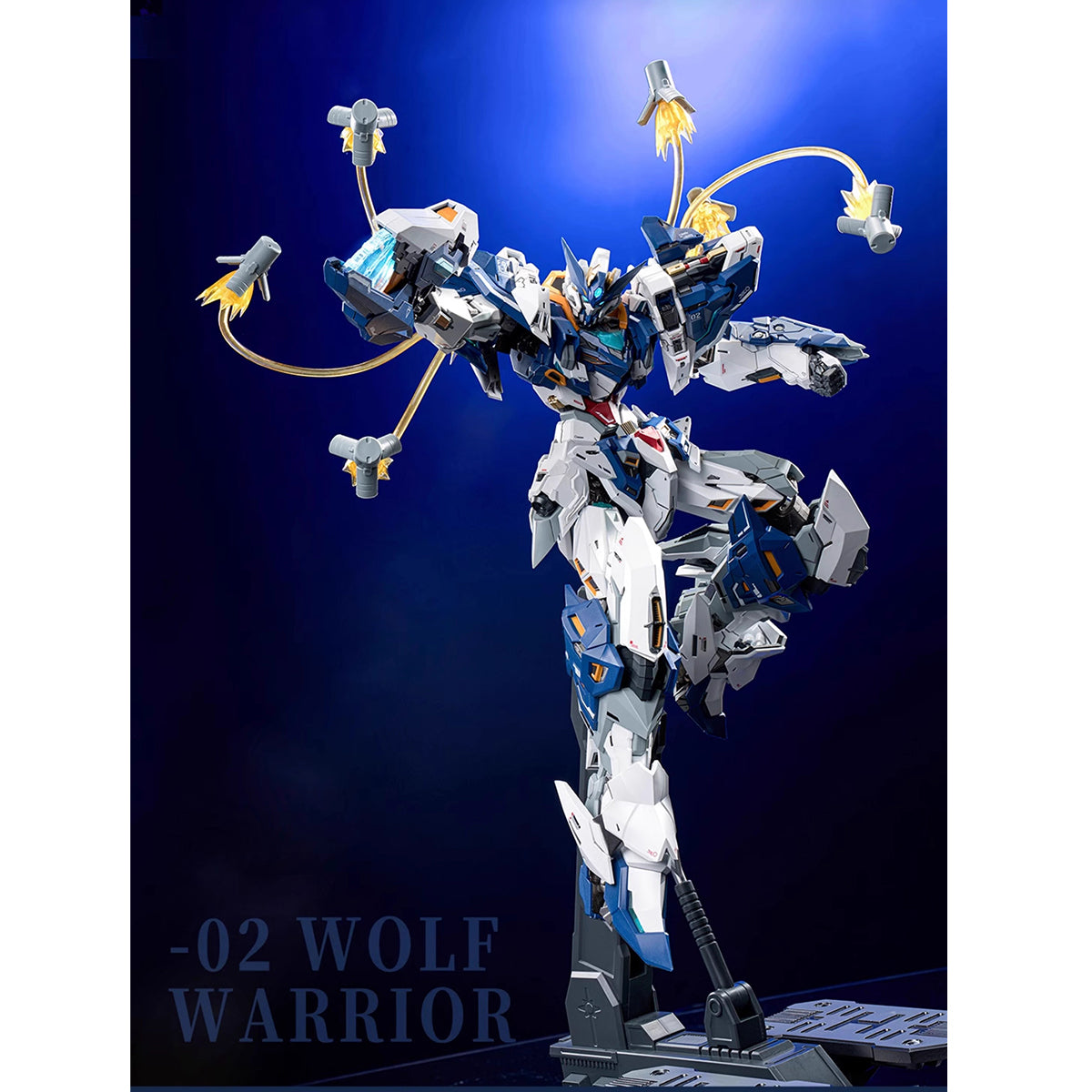 Nuclear Gold Reconstruction & Animester Crystal Envoy Unit 02 Wolf Warrior Mega Mode Alloy Mecha Bmovable 1/72 Scale Action Figure