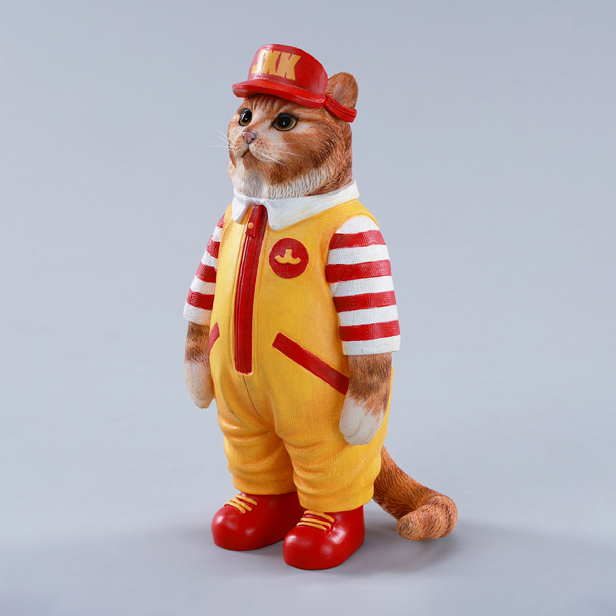 JXK Clown Cat Static Expertly Hand-Painted Lifelike Animal Figurine