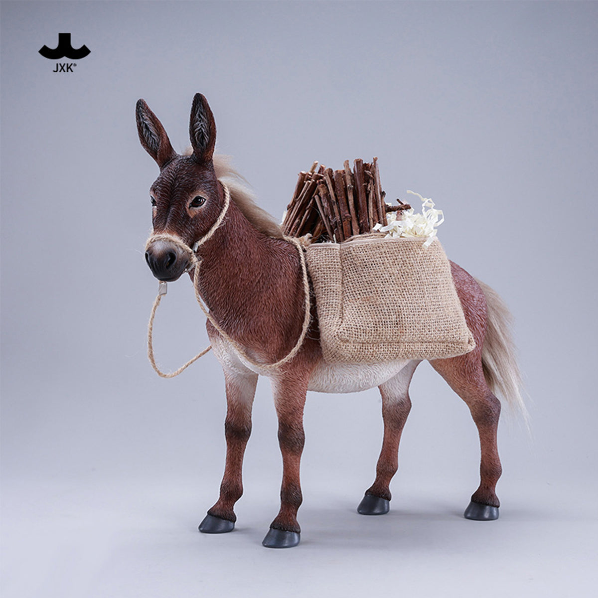 JXK MULE Static Expertly Hand-Painted Lifelike 1/6 Scale Animal Figurine