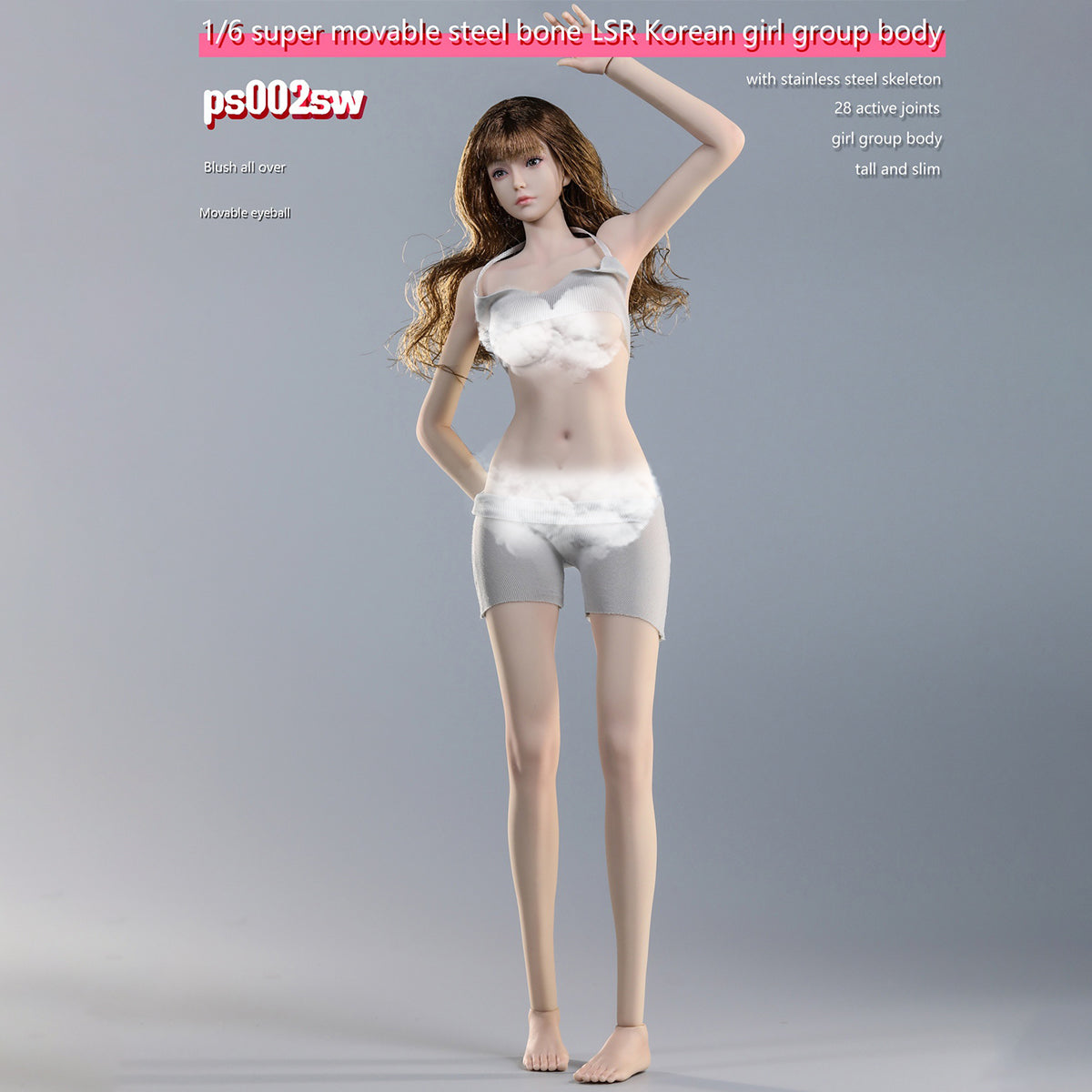 Puzzletoys Korean Girl Group Body Female Figure Set Suntan Skin Seamless Action Figures Body